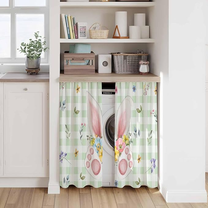 Easter Kitchen Tier Curtains 45 Inch Long 2 Panel Set, Rod Pocket Short Window - Image 7