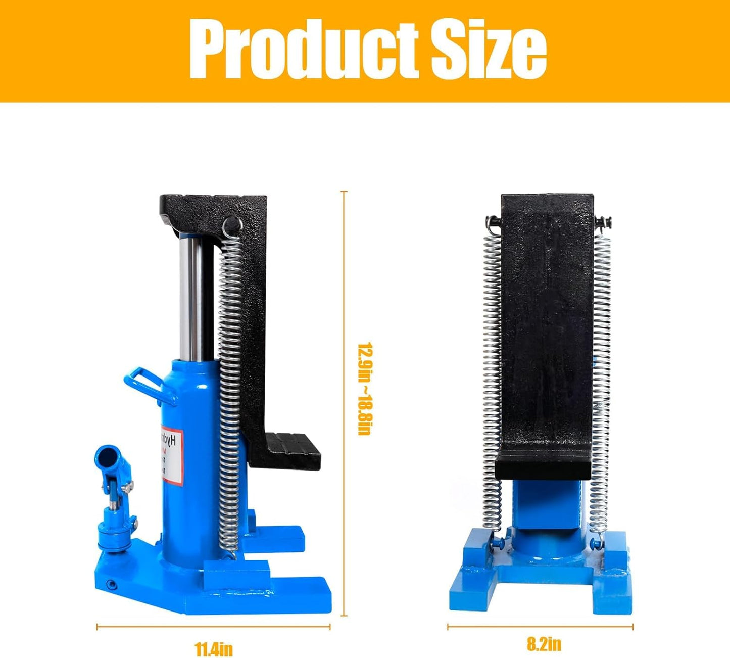 Hydraulic Toe Jack Lift, 10 Tons (Toe) to 20 Tons (Top), Stainless Steel Air Hydraulic Claw Jack with Handle, Hydraulic Jack, Claw Jack, for Garages, Airports, and Factories (Blue - 20 Ton)