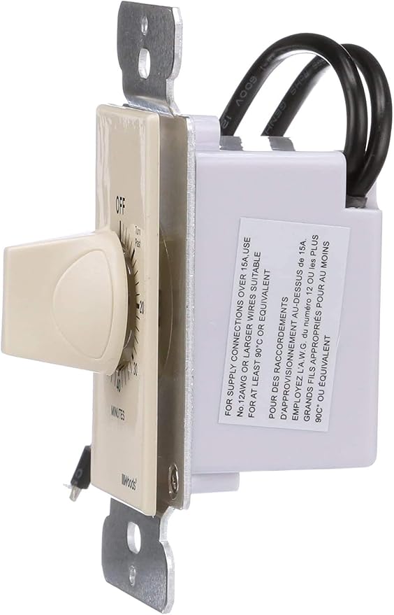 Woods 59718 In-Wall 60 Minute Spring Wound Timer; Light Almond - Image 3