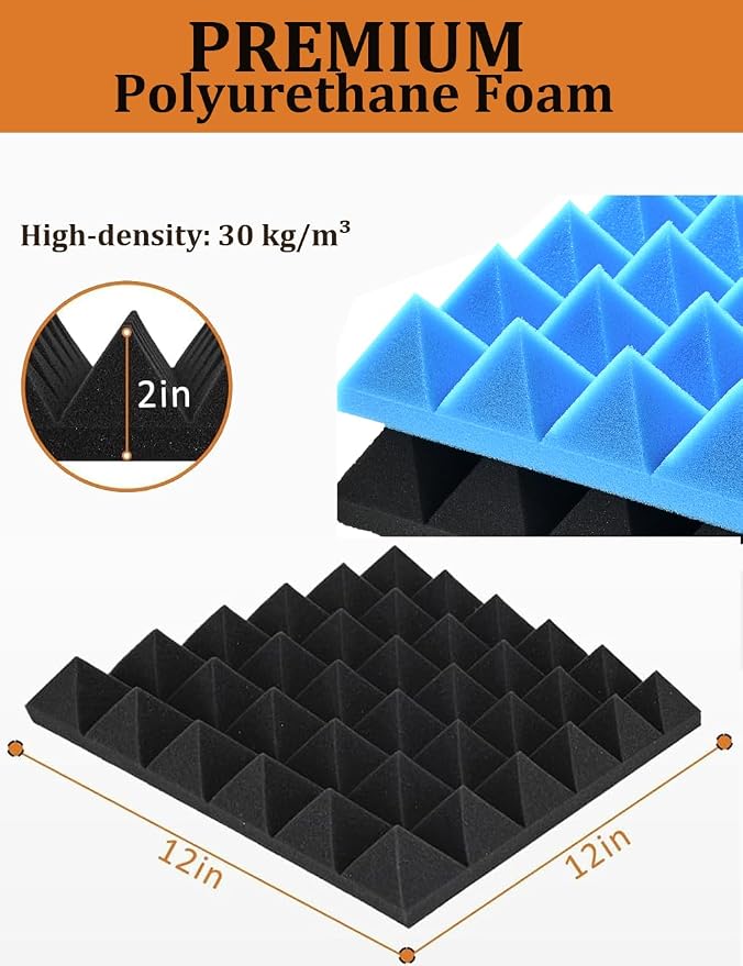 Sound Proof Foam Panels for Wall 24 Pack Acoustic Panels Sound Absorbing 2" X - Image 2