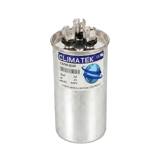 ClimaTek 50 + 3 MFD 370/440 Volt Dual Run Capacitor CAP99-5034R | 50/3 VAC | by ClimaTek
