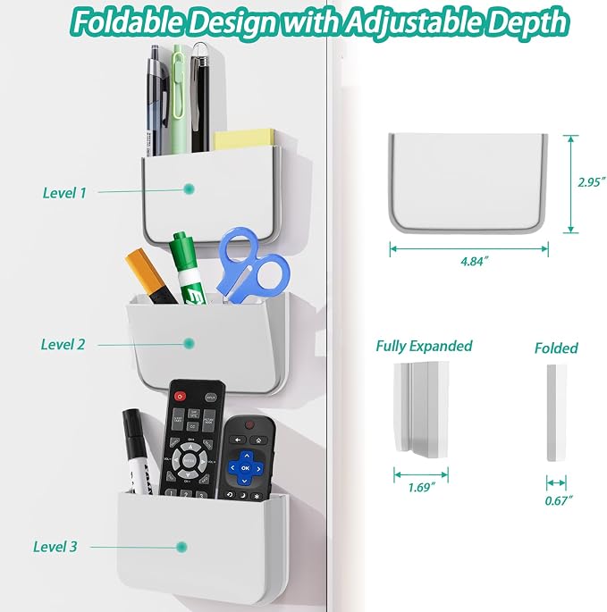 Freewindo Magnetic Remote Control Holder Wall Mount, 2 Pack TV Remote Holder - Image 3