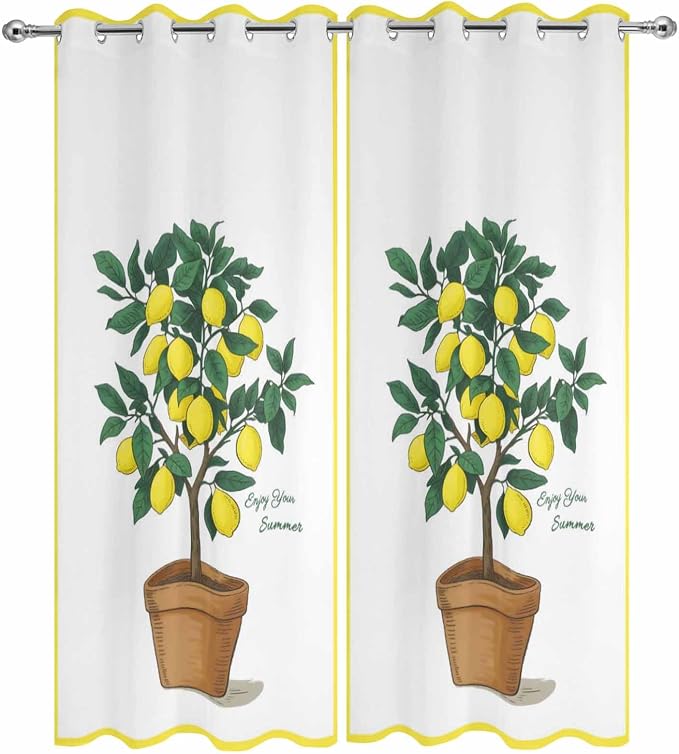 Lemons Outdoor Curtains for Patio Summer Fruit Lemon Tree Waterproof Outside - Image 9