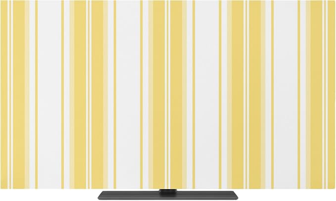 Minimalist Yellow Stripes Indoor TV Cover, Elastic TV Screen Protector Gold by Unknown