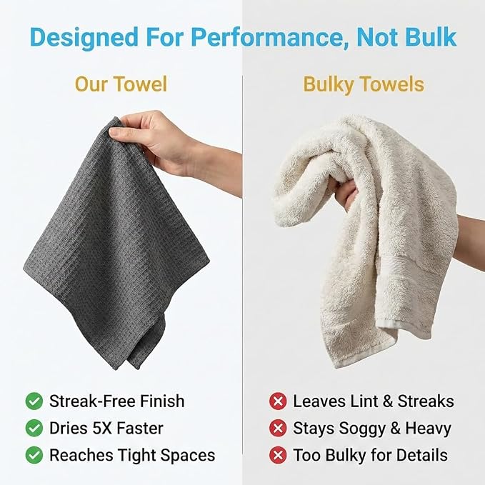 MIRACLEAN Waffle Weave Microfiber Towel, 12 x 12 inches, Barista Towels - Image 7