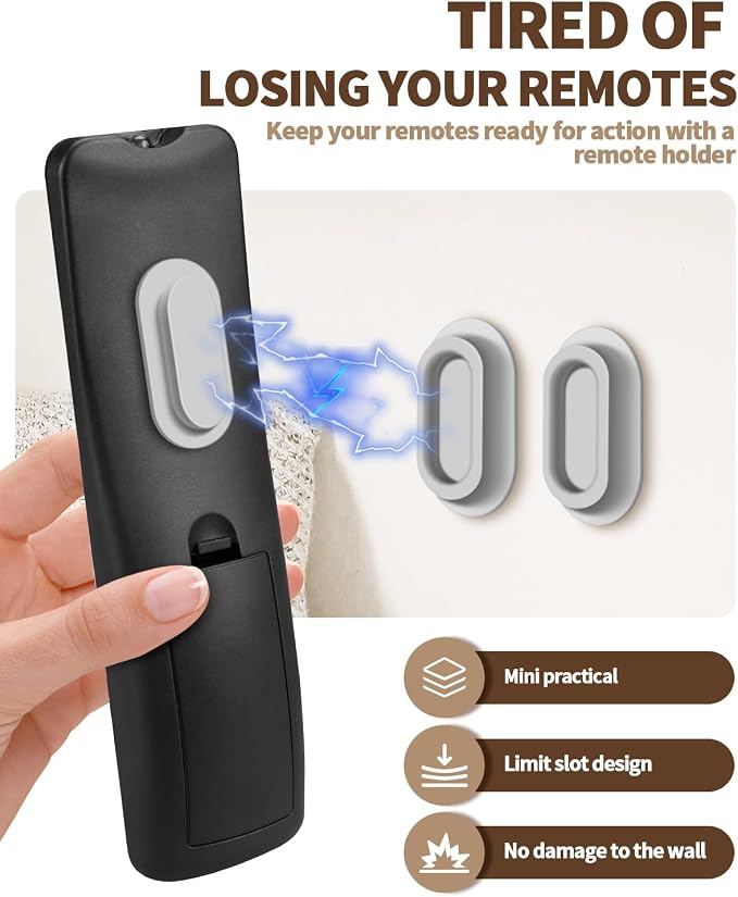 4 Pack Strong Magnetic Remote Control Holder, Self-Adhesive Silicone Remote - Image 4
