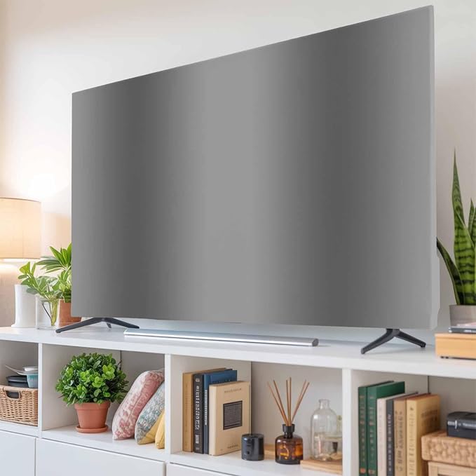 Minimalist Gray Gradient Art Indoor TV Cover, Elastic TV Screen Protector - Image 6