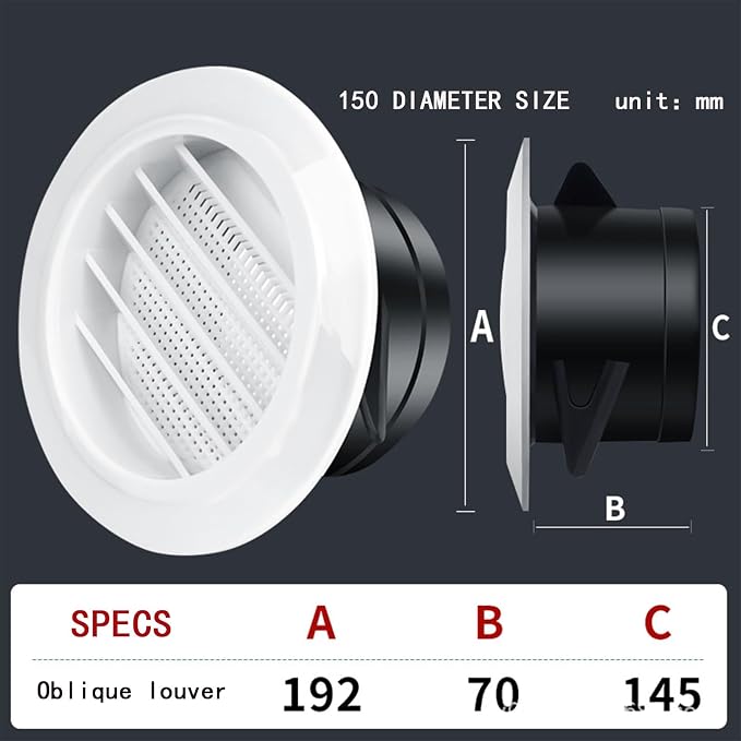 Indoor Fresh Air System Home Abs Air Outlet Round Air Outlet Duct Fan Exhaust - Image 2