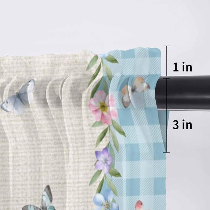 Easter Sheer Valances for Windows 42"x18", Light Filtering Kitchen Curtains - Image 7