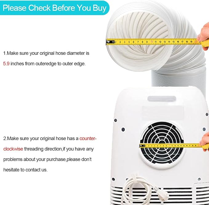 BEWAVE Portable Air Conditioner Hose, Portable Exhaust Vent Hose - Image 3