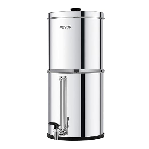 VEVOR Gravity-fed Water Filter System, 2.25G 304 Stainless-Steel Countertop - Image 9