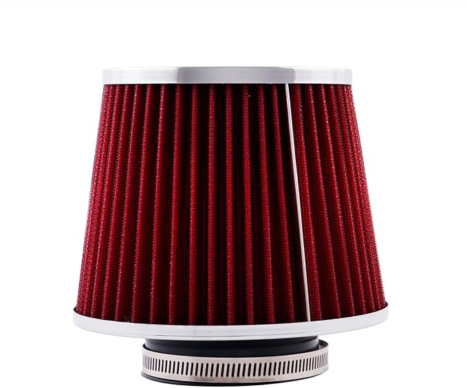 ID3.5" High Flow Inlet Cold Air Intake Cone Air Filter Replacement Clamp-On by ASYXPCRH
