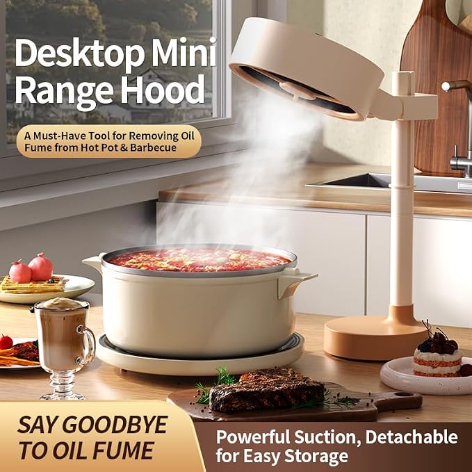 EVADA Mini Plug-In Desktop Air Purifier Cleaner Fan, Quiet Portable Range Hood - Image 2