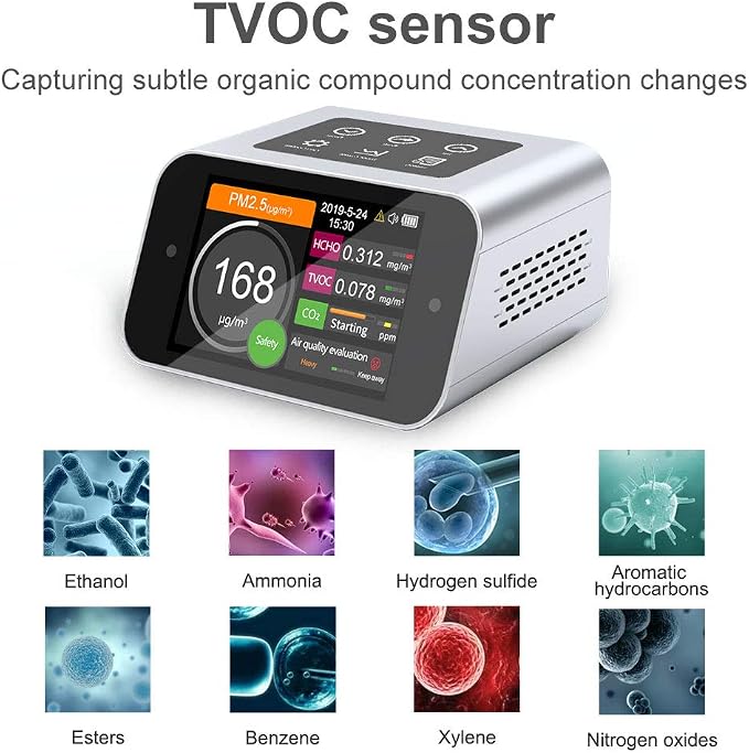 A18 Air Quality Monitor Indoor Co2 Meter Dust PM2.5 PM1 PM10 Particle Counter - Image 5