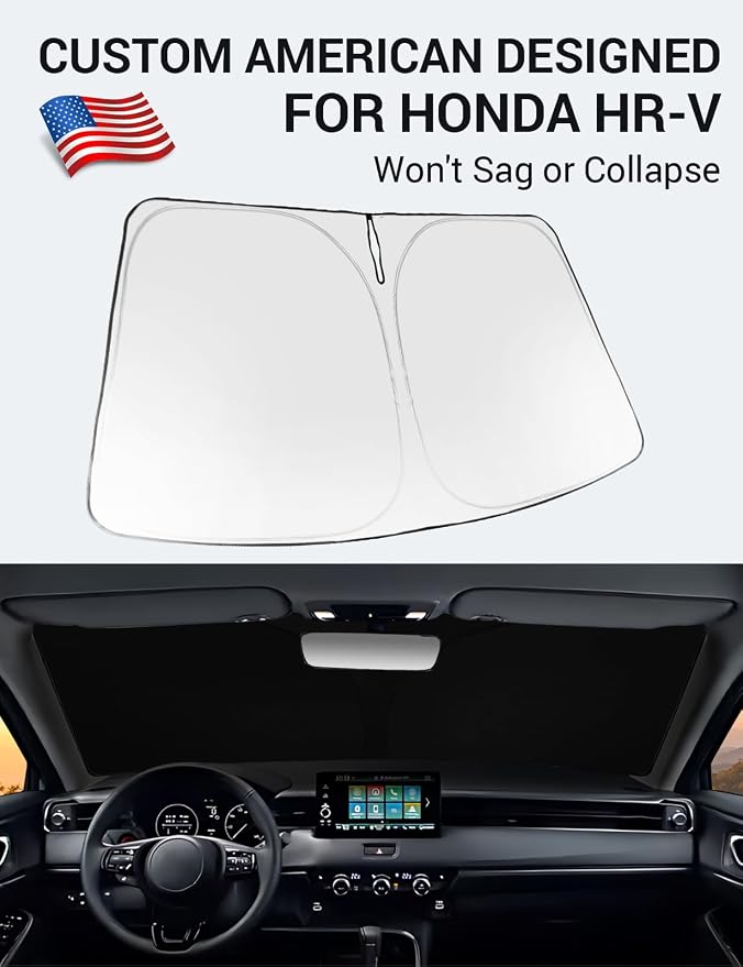 Proadsy 2026 Upgrade Windshield Sun Shade Custom Fit Honda HRV 2023-2026 - Image 2