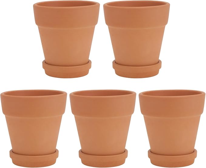 Veemoon 5pcs Red Clay Succulent Flower Pots by Veemoon