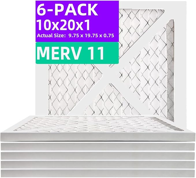 10x20x1 MERV 11 Pleated Air Filter MPR 1200 & FPR 7, Furnace Air Filters by Qingzhug