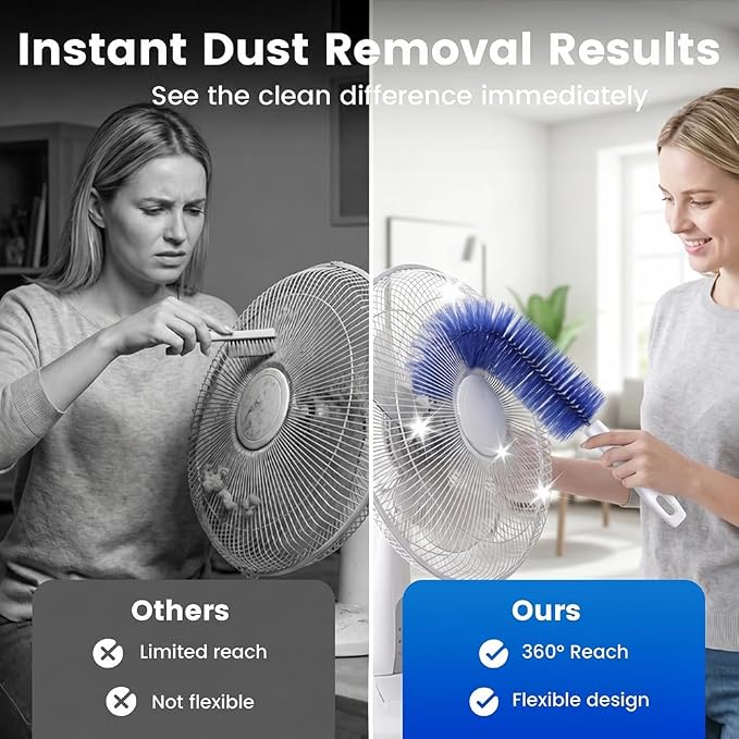 Fan Cleaning Brush, Bendable Microfiber Head, Microfiber Duster - Image 3
