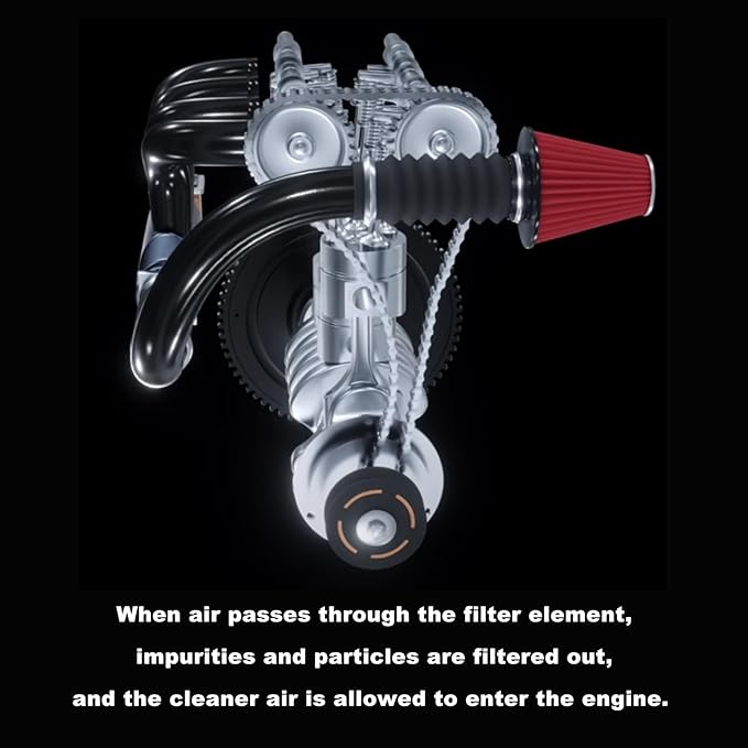 RYANSTAR RACING 89mm 3.5" High Flow Round Tapered Cone Cool Air Filter Cleaner - Image 4