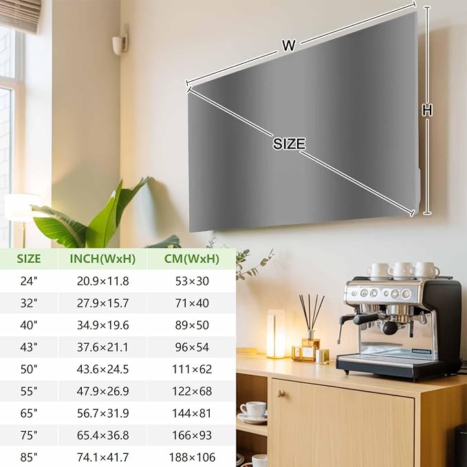 Minimalist Gray Gradient Art Indoor TV Cover, Elastic TV Screen Protector - Image 3
