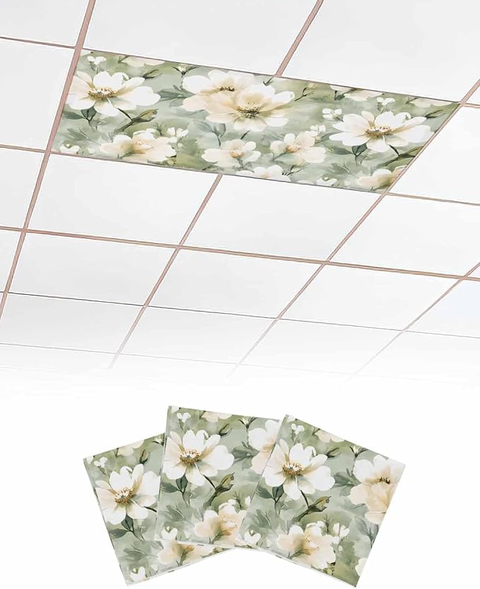 3 Pack Retro White Fluorescent Light Covers by Unknown