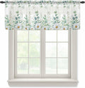 Eucalyptus Leaves Daisy Sheer Valance Curtains, Summer Farmhouses Flower Light by Houseown