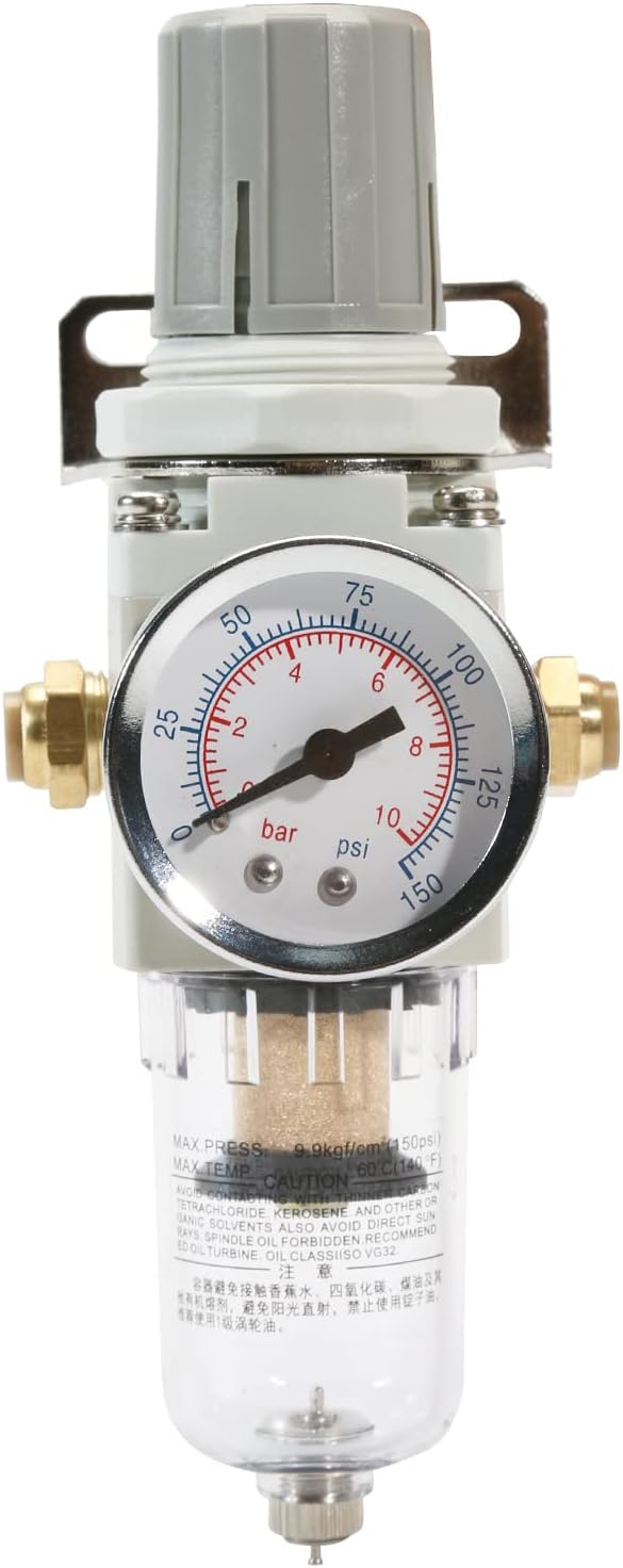 1/4 Inch NPT Air Filter Pressure Regulator, Air Compressor Water Separator - Image 2