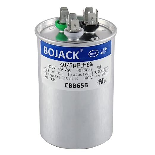 BOJACK 40+5 uF 40/5 MFD ±6% 370V/440 VAC CBB65 Dual Run Circular Start Capacitor by BOJACK