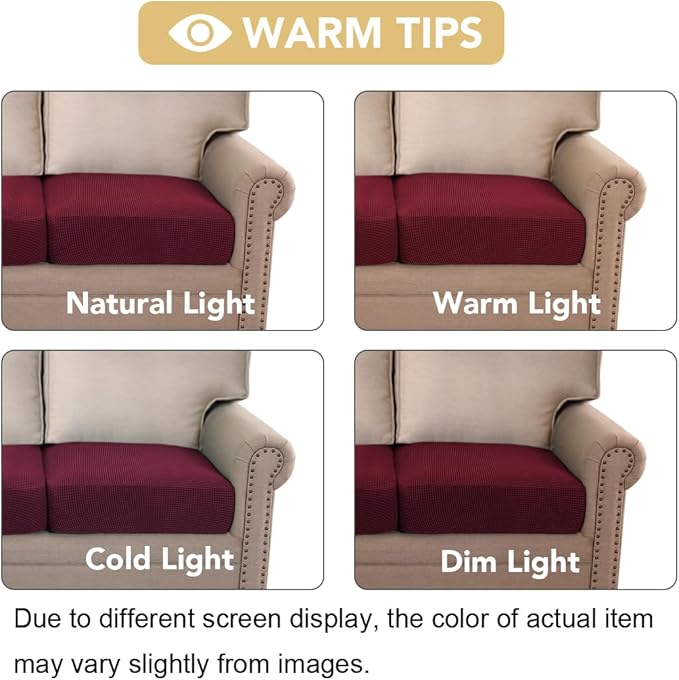 H.VERSAILTEX Super Stretch Stylish Cushions Covers/Furniture Cover Spandex Jacquard Small Checked Pattern Super Soft Slipcover Washable Individual