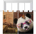 Farm Panda Bedroom Curtains 63 Inch Length, Window Curtains Tab Top, Farmhouse by Unknown