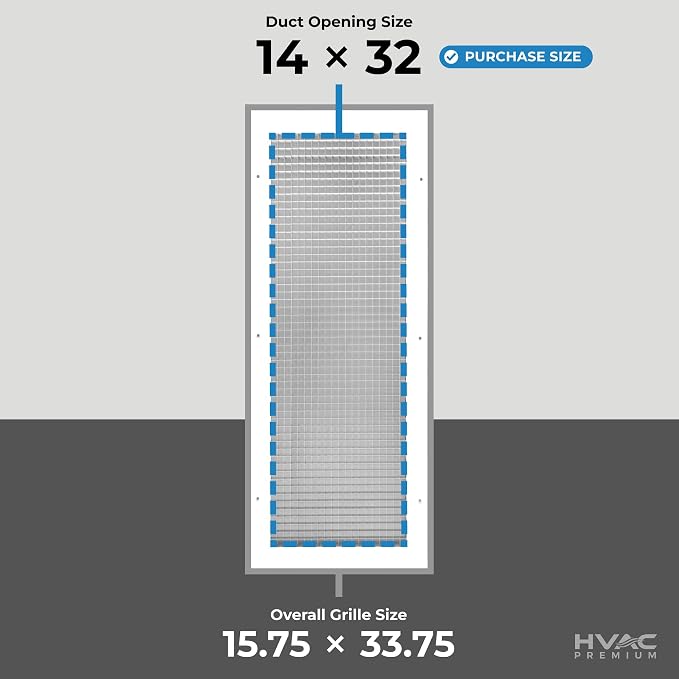 14" x 32" or 32" x 14" Cube Core Eggcrate Return Air Grille - Image 3