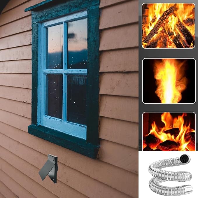 2 in Pellet Stove Vent Pipe Kit, Outside Fresh Air Intake Pipe Vent Kit - Image 6