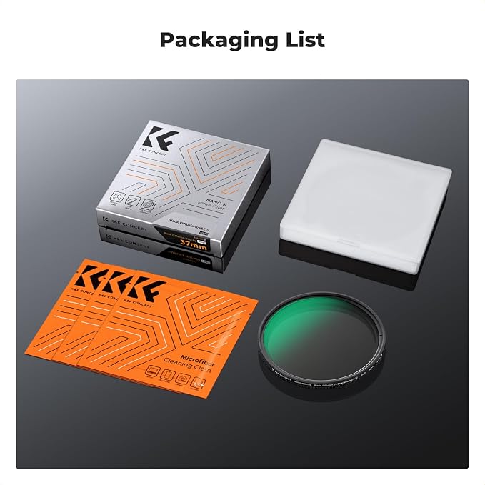 K&F CONCEPT 58mm Black Diffusion Mist 1/4 & Variable ND2-32 in-1 Filter - Image 7