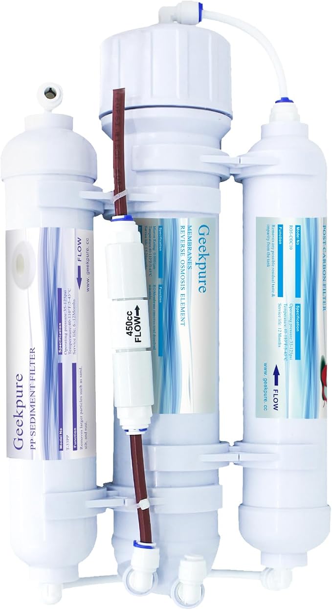 Geekpure 3 STAGE Portable Aquarium Reverse Osmosis RO Drinking Water Filter by Geekpure