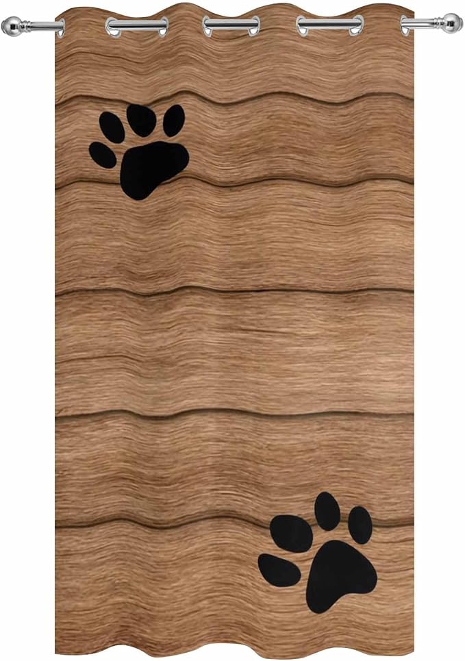 Wood Grain Outdoor Curtains for Patio Claws Animals Wooden Vintage Waterproof - Image 9