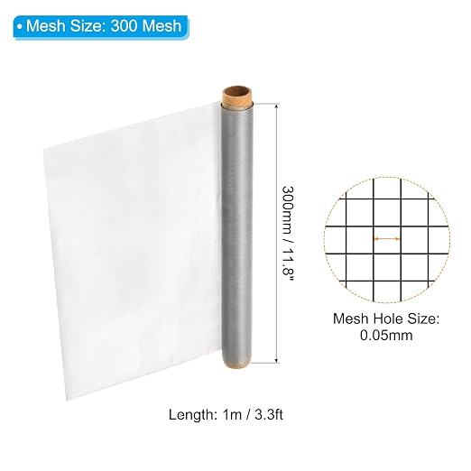 PATIKIL 304 Stainless Steel Wire Mesh Screen, 300 Mesh Woven Air Vent Filter - Image 2