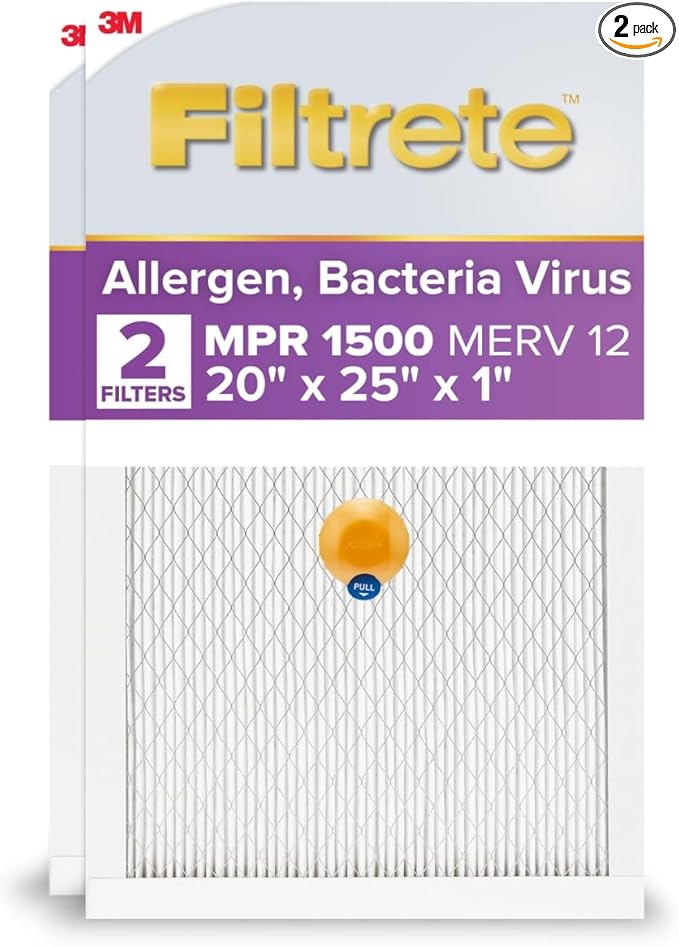 Filtrete 20x25x1 AC Furnace SMART Air Filter, MERV 12, MPR 1500, Track Filter by Filtrete