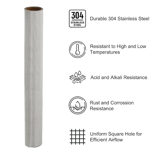 PATIKIL 40" L x 10" W Woven Wire Mesh, 400 Mesh 304 Stainless Steel Air Vent - Image 3