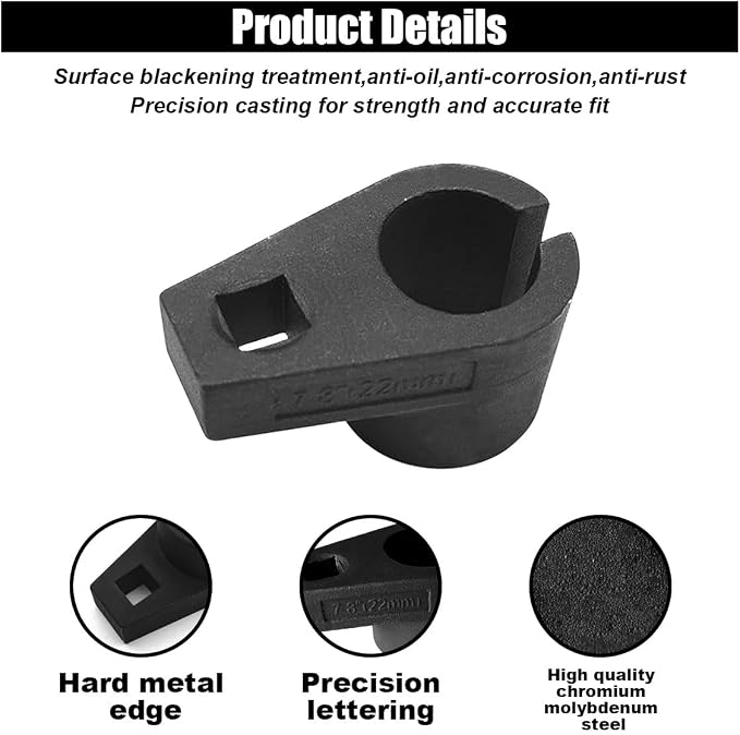 GLSOWEE Car Offset Oxygen Sensor Socket, 3/8-Inch Drive, Side Wire Gate - Image 4