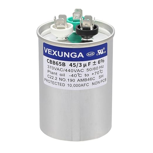 VEXUNGA 45/3 uF 45+3 MFD 370VAC or 440VAC Dual Run Start Round A/C Capacitor by VEXUNGA