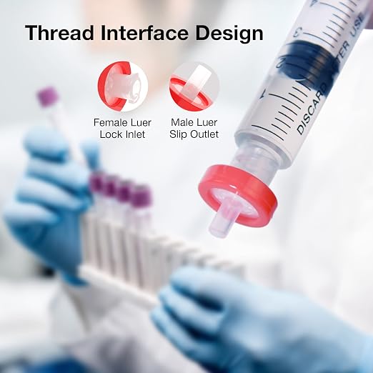 SimPure Syringe Filter PTFE Hydrophobic Membrane 100 PCS, 0.22um Pore Size - Image 5