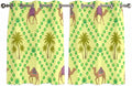 2 Panel Kitchen Cafe Curtains, Desert Sand Camels Sunlight Filtering Nature Air by Hokiten