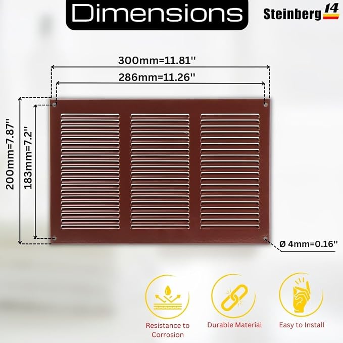 Steinberg14 Brown Vent Cover 10x6 - Image 2