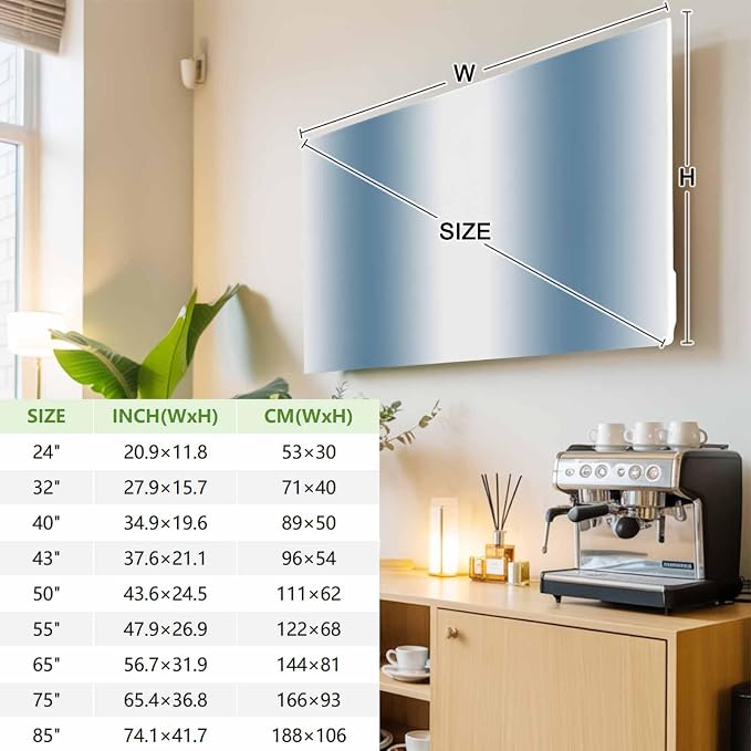 Modern Blue White Gradient Indoor TV Cover, Elastic TV Screen Protector - Image 3