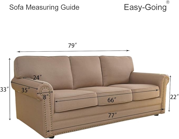 Easy-Going Stretch Sofa Slipcover 1-Piece Sofa Cover Furniture Protector Couch Soft with Elastic Bottom for Kids, Polyester Spandex Jacquard Fabric Small Checks (Sofa, Wine)