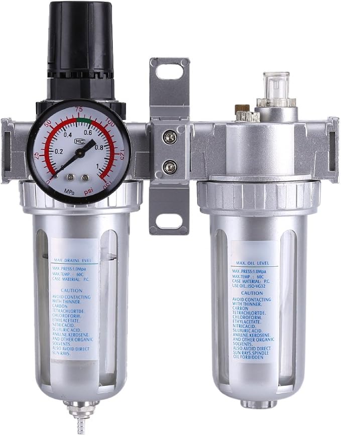 3/8'' Air Compressor Filter Regulator Water Oil Separator 3 in1 Gauge by Zerodis