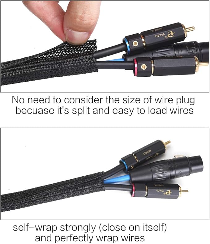 Alex Tech 10ft - 3/4 inch Cord Protector Wire Loom Tubing Cable Sleeve Split - Image 2