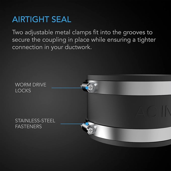 AC Infinity Noise Reduction Clamp 4-Inch, Duct Coupler - Image 3