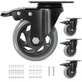 Caster Wheels 4 Inch, Swivel Plate Casters Set of 4 Heavy Duty 2000lbs by BZOLIHEU