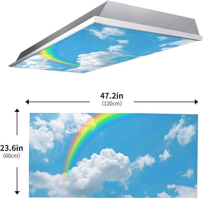 2PCS Fluorescent Light Covers for Classroom Ceiling Lights Magnetic Light Covers - Image 4